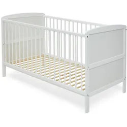 Kids Collective Kinderbett Laris mit Matratze , Weiß , Holz , Kiefer , 70x140 cm , Babymöbel & Kindermöbel, Babyzimmer, Babybetten, Gitterbetten