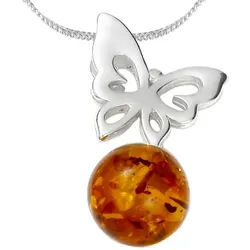 OSTSEE-SCHMUCK Kette mit Anhänger Ostsee-Schmuck Kette mit Anhänger Gleiter-Schmetterling (2-tlg) silberfarben 45 cm