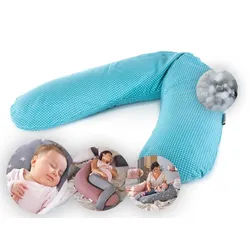 Theraline Stillkissen Das Original 190 cm mit Polyester Hohlfaser blau