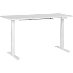 Beliani Schreibtisch weiß 160/72 cm elektrisch höhenverstellbar Destin Iii , Weiß , Holz , 160x63x72 cm , Büromöbel, Schreibtische, Schreibtische