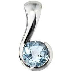 JOBO Kettenanhänger Anhänger mit Blautopas, 333 Weißgold silberfarben
