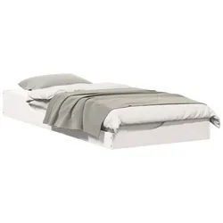 vidaXL Bett Bettrahmen Weiß 90 x 210 cm Massives Kiefernholz (1-tlg) weiß