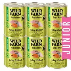 WILD FARM Premium Grain Free Truthahn und Lachs 12x400g - getreidefreies Kätzchenfutter