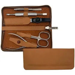 PFEILRING Maniküre-Etui, 5 tlg., Reißverschlussetui Nappaleder beige