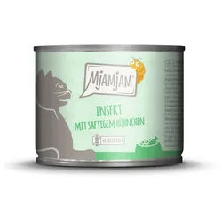 MJAMJAM Leckere Mahlzeit 200g Dose Katzennassfutter Sparpaket 12 x 200 Gramm Insekt mit saftigem Hühnchen