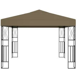 vidaXL Pavillon, Partyzelt 3x3 m Taupe Stoff