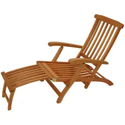 DEGAMO Gartenliege MAINE, 1 St., Deckchair mit Fussteil, Eukalyptus Hartholz, klappbar