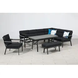 Gardissimo NARA XL Ecklounge Gartenmöbel Sitzgruppe Holzoptik grau rechts