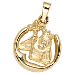 JOBO Sternzeichenanhänger Anhänger Sternzeichen, 375 Gold rund 14 mm gelb|goldfarben