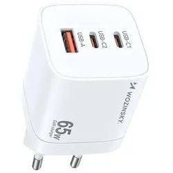 GaN Charger CGWCW 65W USB-A / 2 x USB-C - White