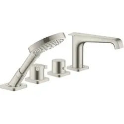 hansgrohe Fertigset Axor Citterio E 4-L-Fliese-Ar, m Thermostat, Edelstahl-Optik