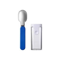 Mepal Ellipse Löffel, faltbar, inkl. Transportbox, Wiederverwendbarer Edelstahl-Löffel für den Lunchpot, Farbe: vivid blue