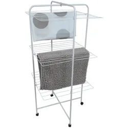 MSV-Spirella Turmwäschetrockner , Weiß , Metall , 63x135x63 cm , klappbar, mit Rädern, platzsparend , Haushalt & Kleinelektro, Wäschepflege, Wäscheständer