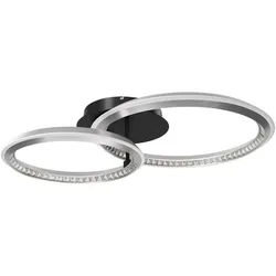 Led-Deckenleuchte , Grau, Opal , Metall, Kunststoff , 50x14x75 cm , Ce , Farben fixierbar, Farbtemperaturwechsler , Lampen & Leuchten, LED Beleuchtung, LED-Deckenleuchten
