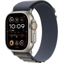 Apple Smartwatch »Watch Ultra 2 GPS 49 mm + Cellular Titanium Medium«, (Watch OS 10 Alpine Loop) Apple Titanium/Blue Alpine