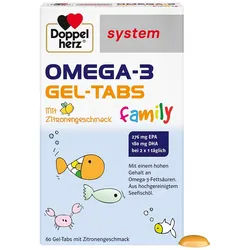 DOPPELHERZ Omega-3 Gel-Tabs family system 60 St
