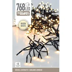 LED-Clusterlichterkette Büschel warmweiß, 768 LEDs, sw Kabel, Innen/Außen, 8,5m