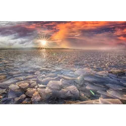 Papermoon Fototapete Steine im Wasser bunt 4,5 m x 2,8 m