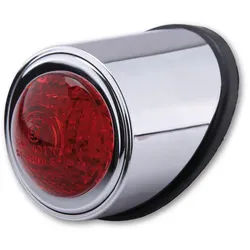 HIGHSIDER smart Old School Typ 1 LED Rücklicht Chrom E-geprüft (1Stk), rot