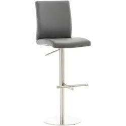 CLP Barhocker Lederlook Grau , Textil , 40x93x49 cm , Esszimmer, Barmöbel, Barhocker