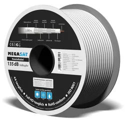 MEGASAT Koaxialkabel , Vollkupfer, 135 dB, 100 m