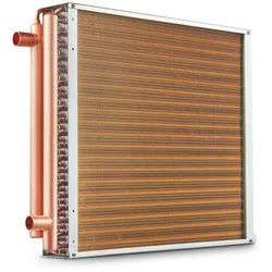 VEVOR Wärmetauscher Wasser-Luft, 50,8 x 50,8 cm mit 3-reihigen 9,53 mm Kupferanschlüssen, 242 Aluminiumlamellen Wärmetauscher für Holzöfen, Heizung und Kühlung im Wohnbereich und Warmluftheizung