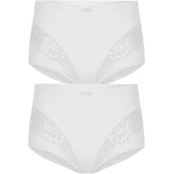 Miederslip SUSA "2er Pack Miederslip London", Damen, Gr. 38, weiß (weiß weiß), Stoff, Obermaterial: 75% Polyamid PA. 25% Elasthan EL., Unterhosen