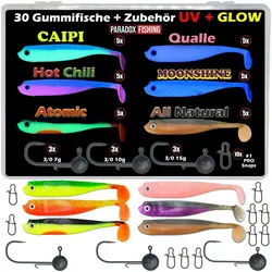 Paradox Fishing Kunstköder PX Zander Shad Gummifisch 10cm - verschiedene Farben, UV-Aktiv Fisch-Aroma