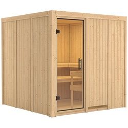 KARIBU Sauna »Valga«, für 4 Personen, ohne Ofen - beige