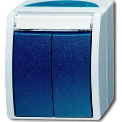 Busch-Jaeger Doppeltaster 2 Schliesser Aufputz 2621 WN-53-205-101