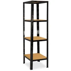 shelfplaza BLACK 180x60x60 cm Schwerlastregal in schwarz mit 4 Böden und 175 kg Traglast pro Boden