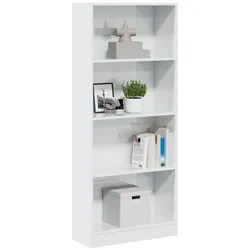 vidaXL Regal NA Bücherregal Hochglanz-Weiß 60x24x143 cm Spanplatte weiß