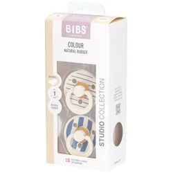 Bibs Studio Colour Schnuller Gr. 1, 0-6 Monate, Ivory Steel Blue, anatomisch