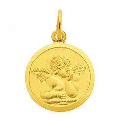 Adelia ́s Kette mit Anhänger Damen 333 Gold Anhänger Amor Ø 12 mm, Schmuckset - Set mit Halskette goldfarben