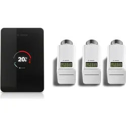 BOSCH smarter WLAN-Regler EasyControl, Set mit 3 Funk-Thermostaten, schwarz - 7736701394