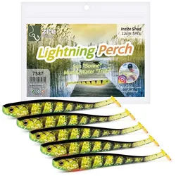 Zite Kunstköder Gummifische Zander Set - Softbait Angelköder Lightning Perch UV-Aktiv