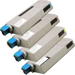 4 Kompatible Toner ersetzt Oki 45396213-16 Multipack KCMY