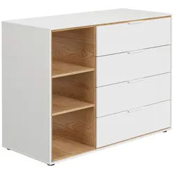 Paidi Wickelkommode , Weiß , Holzwerkstoff , 2 Fächer , 4 Schubladen , 125.90x93.6x54.8 cm , Blauer Engel, Goldenes M , Holzmöbel, Kommoden Holz, Wickelkommoden Holz
