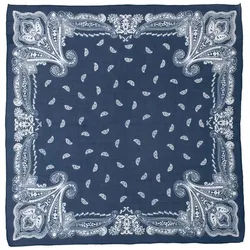 MayTree Seidentuch Bandana Baumwolle und Seide quadratisch 65x65cm, dunkelblau, (Stück), 70% Baumwolle, 30% Maulbeerseide mit handrolliertem Rand blau