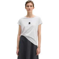T-Shirt MARC O'POLO "aus leichtem Single Jersey", Damen, Gr. M, weiß (airy blau), Obermaterial: 100% Baumwolle, bedruckt, Basic, regular fit, U-Boot-Ausschnitt, Shirts T-Shirt