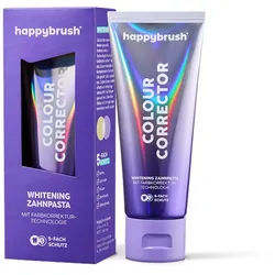 happybrush Zahnpasta Colour Corrector- für weiße Zähne & zur Zahnaufhellung, (Einzelpack) Farbkorrektur-Technologie, 5-fach Schutz lila