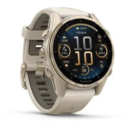 Garmin Fenix 8 43mm Amoled Sapphire Sportuhr in nebelgrau-softgold, Größe Einheitsgröße - grau