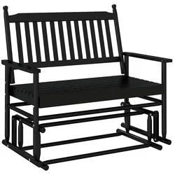 Décoshop26 -Gartenschaukelbank 118 x 70 x 104,5 cm aus schwarzem Pappelholz DEC028718