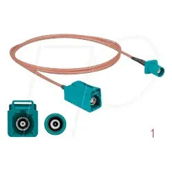 DELOCK 90005 - HF-Kabel, FAKRA Z Stecker > FAKRA Z Buchse, 1m