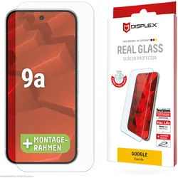 DISPLEX Panzerglas 10H für Google Pixel 9a Eco-Montagerahmen, Tempered Glas, kratzer-resistente Schutzfolie, hüllenfreundlich
