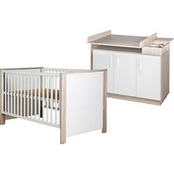 roba® Babymöbel-Set »Olaf«, (Spar-Set, 2 St., Kinderbett, Wickelkommode), mit Kinderbett & Wickelkommode; Made in Europe Roba® weiß/Luna Elm weiß/Luna Elm