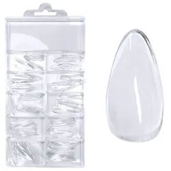 Juliana Nails Press-On Fullcover Tips clear Mandel medium, 100 Stück