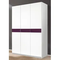 priess Kleiderschrank Drehtürenschrank Kleiderschrank Schrank Schlafzimmerschrank Madrid mit farbiger Glasauflage, erweiterbar mit Schrankaufsatz Madrid weiß 140 cm x 193 cm x 54 cm