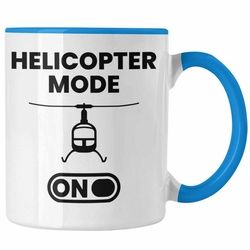 Trendation Tasse Trendation - Helikopter Pilot Geschenk Jungs Jungen Geschenkidee Helikopter Modell Geschenke Tasse blau