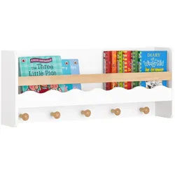 SoBuy Kinderregal Weiß , Weiß, Naturfarben , Holzwerkstoff, Holz , 73x30x15 cm , Wohnzimmer, Regale, Wandregale